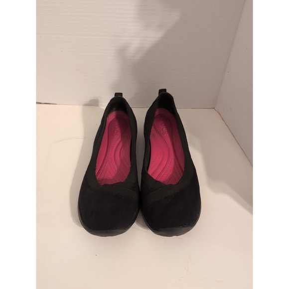 Crocs Women's Black Busy Day Stretch Skimmer Shoes‎ Casual Comfort - Picture 3 of 9